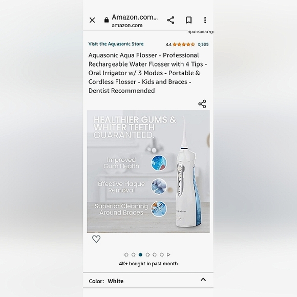 🎁 AquaSonic Aqua Flosser, Three (3) Modes, Four (4) Nozzle Tips Travel Bag NWT - Picture 3 of 16